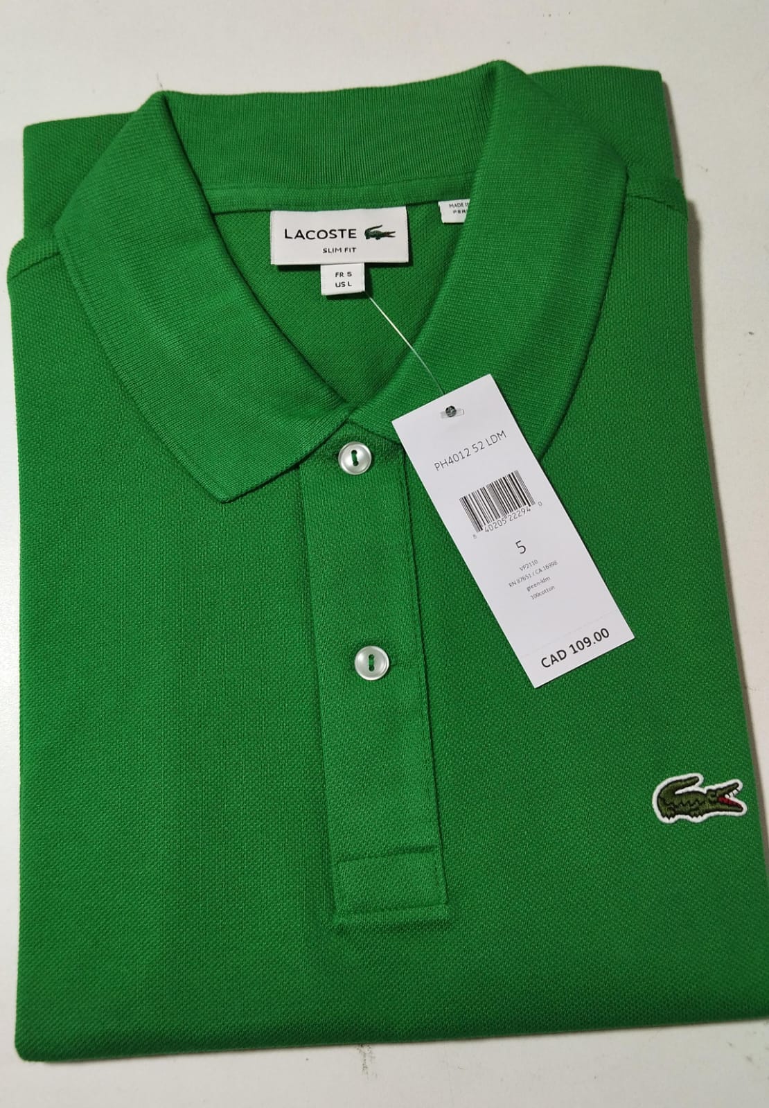 Camisero original Lacoste verde hoja